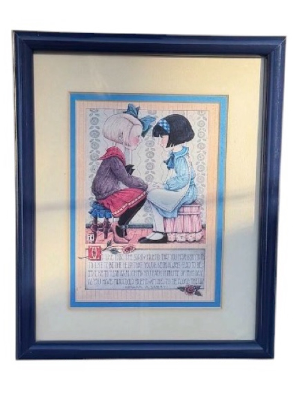 Mary Engelbreit Vintage Framed Friendship Quote Wall Art Print 90s